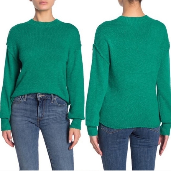 Abound Green Drop Shoulder Knit Sweater Top - Picture 1 of 11